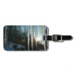 Sunrise Through Icicles Winter Nature Photography Luggage Tag