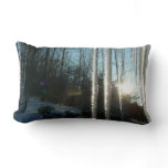 Sunrise Through Icicles Winter Nature Photography Lumbar Pillow