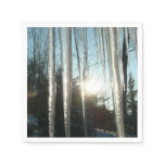 Sunrise Through Icicles Winter Nature Photography Paper Napkins