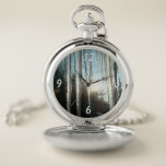 Sunrise Through Icicles Winter Nature Photography Pocket Watch