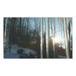 Sunrise Through Icicles Winter Nature Photography Rectangular Sticker