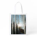 Sunrise Through Icicles Winter Nature Photography Reusable Grocery Bag