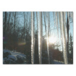 Sunrise Through Icicles Winter Nature Photography Tissue Paper