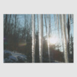 Sunrise Through Icicles Winter Nature Photography Tissue Paper
