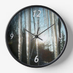 Sunrise Through Icicles Winter Nature Photography Wall Clock