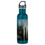 Sunrise Through Icicles Winter Nature Photography Water Bottle