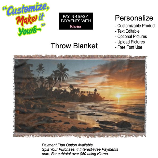 Sunrise Throw Blanket 1 (Sunset Beach Throw Blanket 1.)