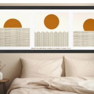 Sunrise to Sunset Praise Boho Scripture Wall Art