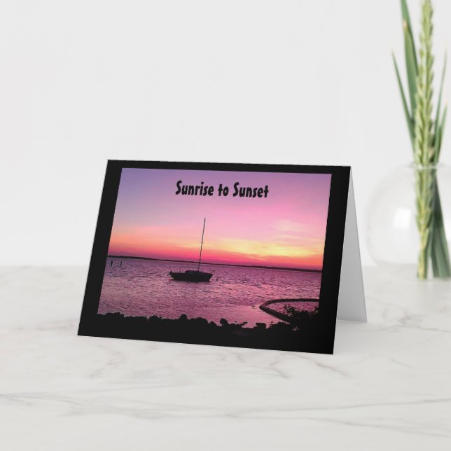 SUNRISE TO SUNSET TWIN - HAPPY BIRTHDAY CARD (Front)