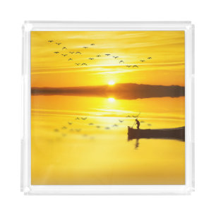 Sunrise Traditional Fishmonger Boat Acrylic Tray