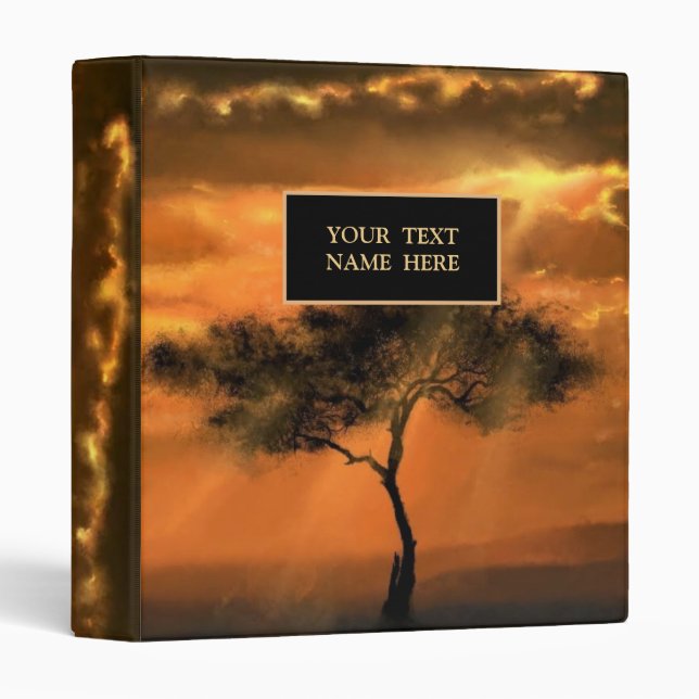 Sunrise Tree Sunbeams Binder with Custom Text (Front/Spine)