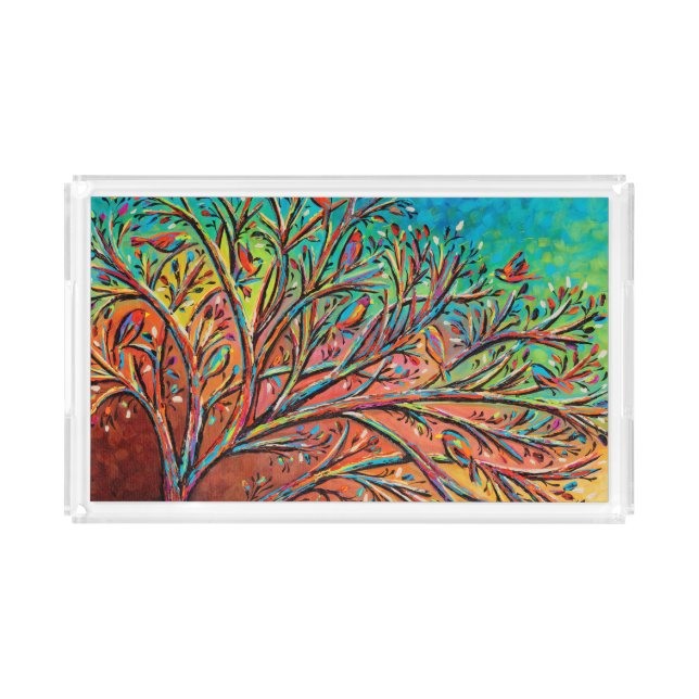 Sunrise Treetop Birds II Acrylic Tray (Front)