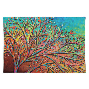 Sunrise Treetop Birds II Cloth Placemat