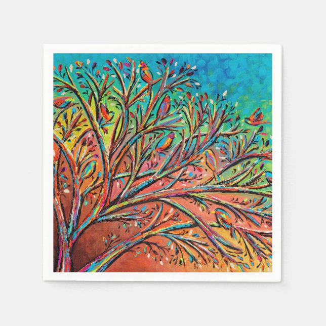 Sunrise Treetop Birds II Napkins (Front)