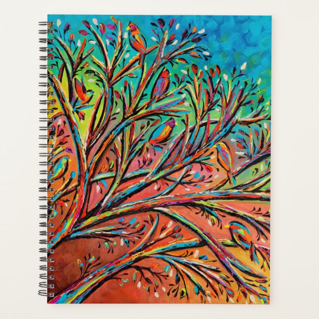 Sunrise Treetop Birds II Planner (Front)