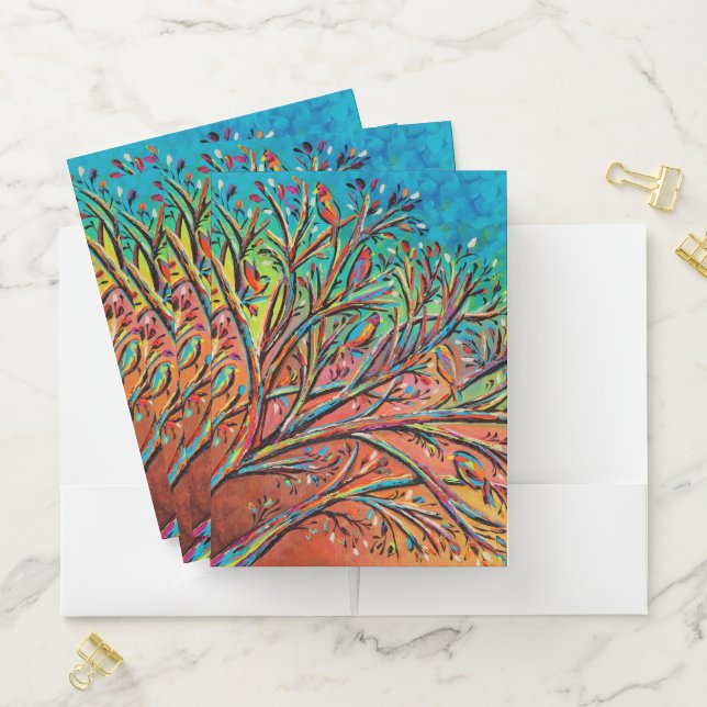 Sunrise Treetop Birds II Pocket Folder (In Situ)