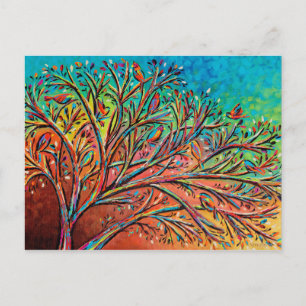 Sunrise Treetop Birds II Postcard