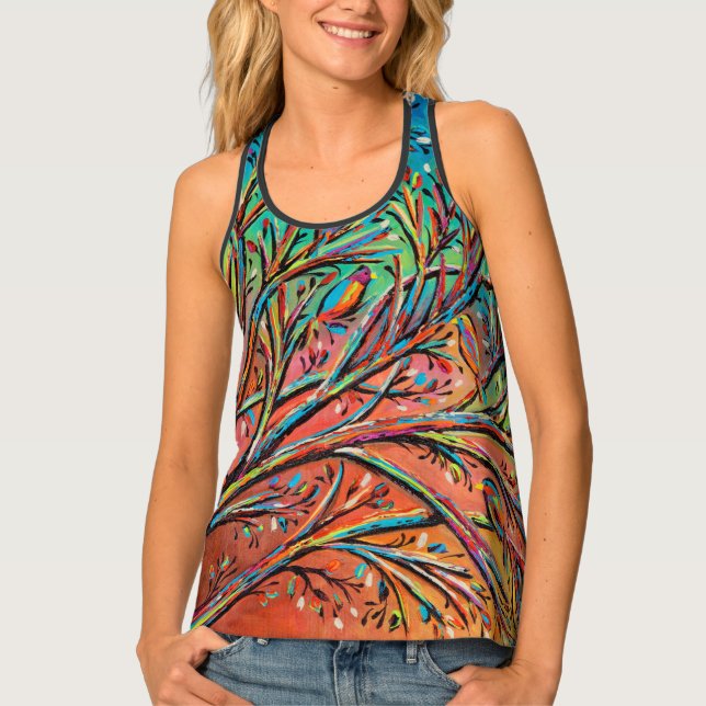 Sunrise Treetop Birds II Tank Top (Front)