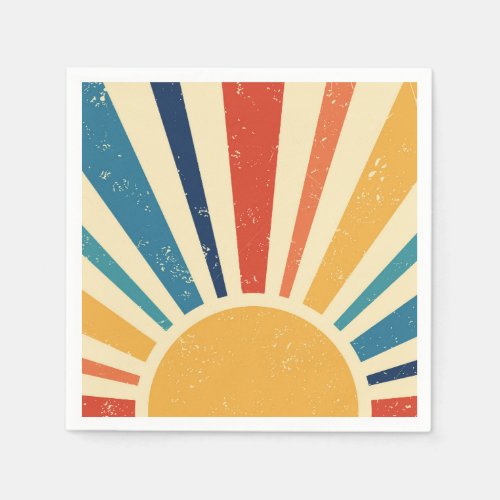 Sunrise Vintage I Retro Sun I Boho Sunshine Napkins