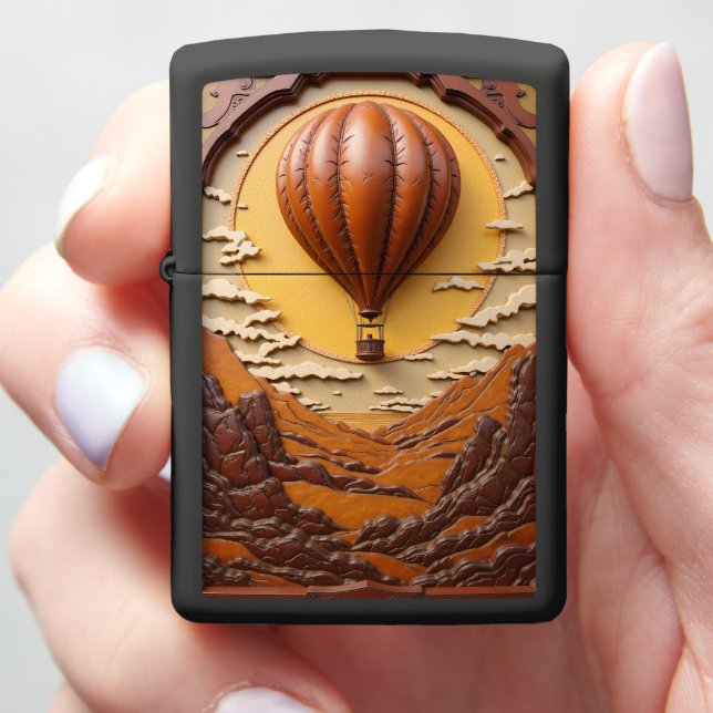 Sunrise Voyage Canyon Frame Balloon Zippo Lighter (In Hand)