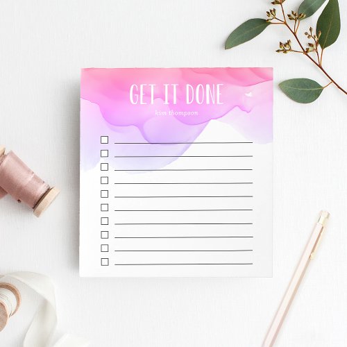 Sunrise Watercolor Personalized To_Do List Notepad