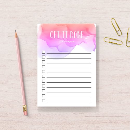 Sunrise Watercolor Personalized To_Do List Post_it Notes