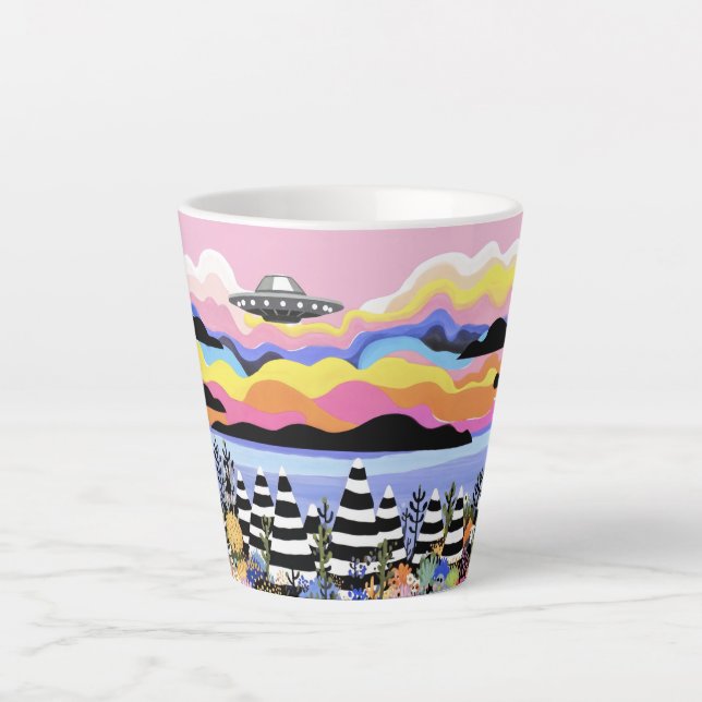 Sunrise with UFO Latte Mug (Front)