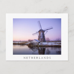 Sunrise with windmill and 'Netherlands' postcard