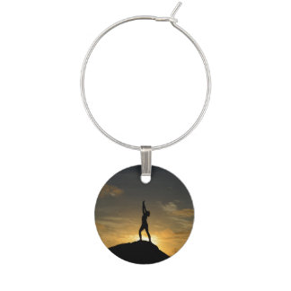 Sunrise Yoga Wine Charm