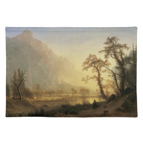 Sunrise Yosemite Valley by Albert Bierstadt Cloth Placemat