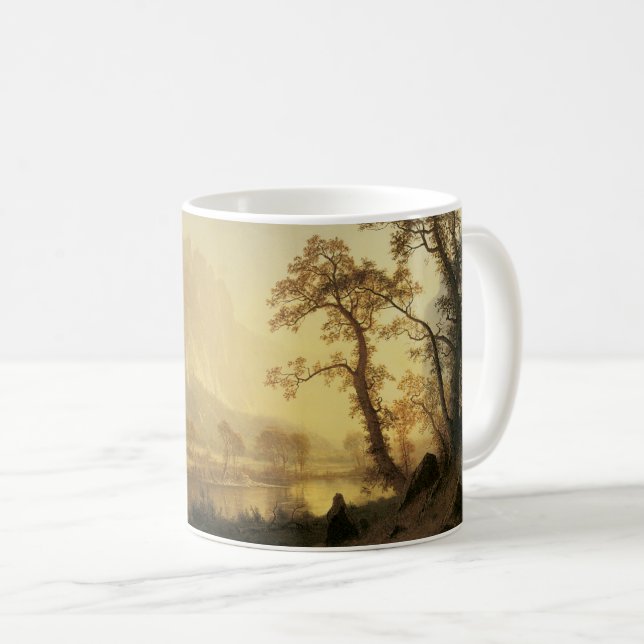Sunrise, Yosemite Valley by Albert Bierstadt Coffee Mug (Front Right)