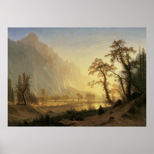 Sunrise Yosemite Valley by Albert Bierstadt Poster