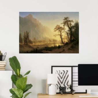 Sunrise, Yosemite Valley by Albert Bierstadt Poster | Zazzle