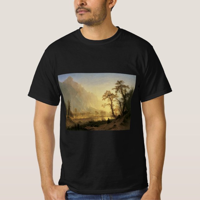 Sunrise, Yosemite Valley by Albert Bierstadt T-Shirt (Front)