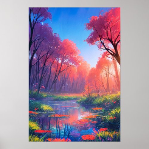 Sunrises Palette in the Swampy Wilderness Poster