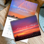 Sunrises Sunsets Quotes Script Coastal Photography Calendar<br><div class="desc">“Collect moments, not things.” Brilliant orange, red, turquoise, yellow and pink hues adorn these stunningly beautiful sunrise and sunset photos, each with an inspirational quote. Escape to the peace and calm of nature at its best whenever you use this chic, stylish and modern photography custom calendar. This two page layout...</div>