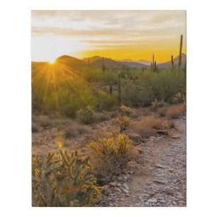 Sunrize Over Arizona Trail Faux Canvas Print