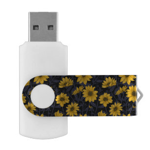 Sunroot, wild sunflower in yellow and blue flash drive
