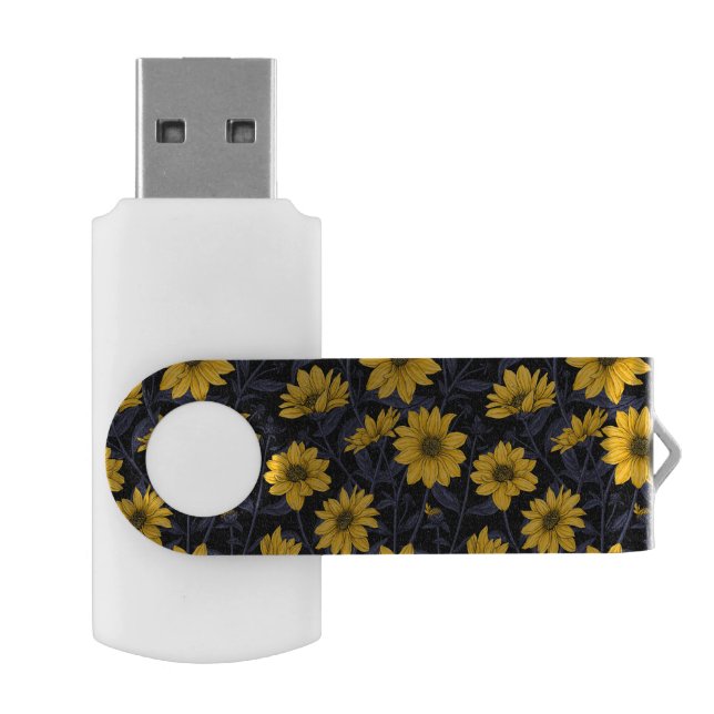 Sunroot, wild sunflower in yellow and blue flash drive (Opened)