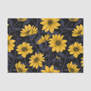 Sunroot, wild sunflower in yellow and blue tissue paper