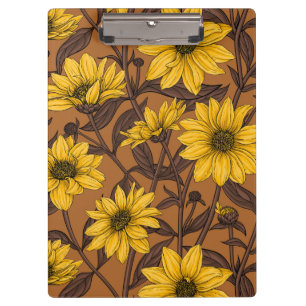 Sunroot, wild sunflower in yellow and brown clipboard