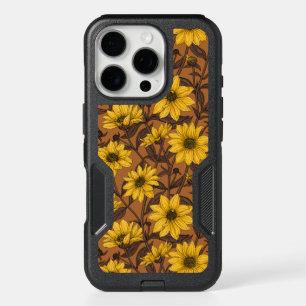 Sunroot, wild sunflower in yellow and brown iPhone 16 pro case