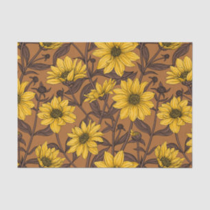 Sunroot, wild sunflower in yellow and brown tissue paper