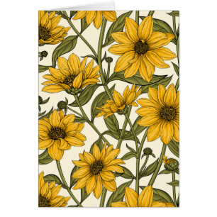 Sunroot, wild sunflower on off white cards