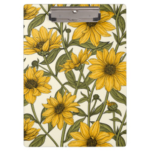 Sunroot, wild sunflower on off white clipboard