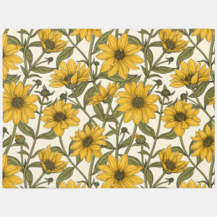 Sunroot, wild sunflower on off white rug
