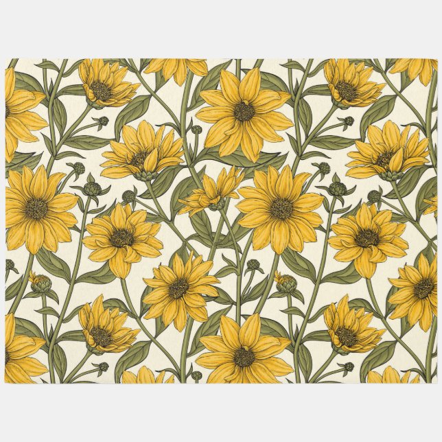 Sunroot, wild sunflower on off white rug (Front)