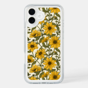 Sunroot, wild sunflower on off white iPhone 16 plus case