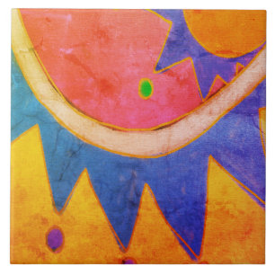 Suns Abstract Digital Painting Ceramic Tile