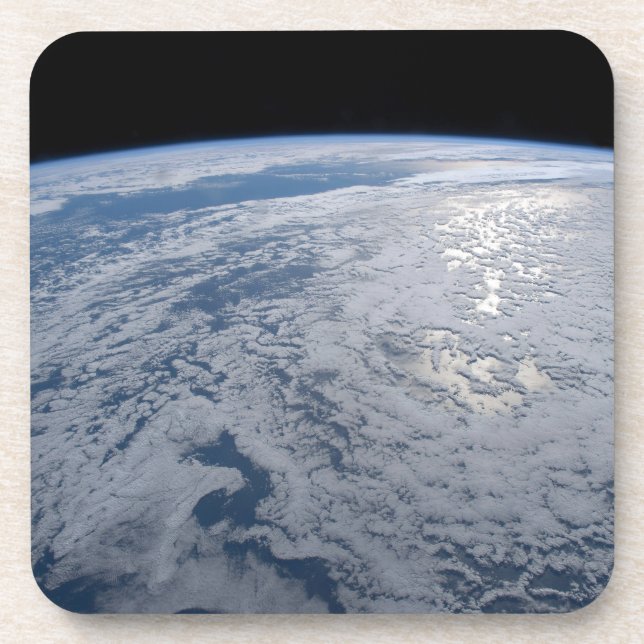Sun's Glint Beaming On The South Pacific Ocean. Beverage Coaster (Front)